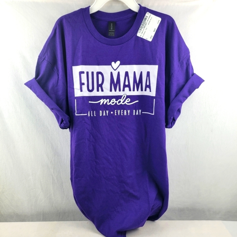 NWT Fur Mama Mode purple tshirt Size XL
